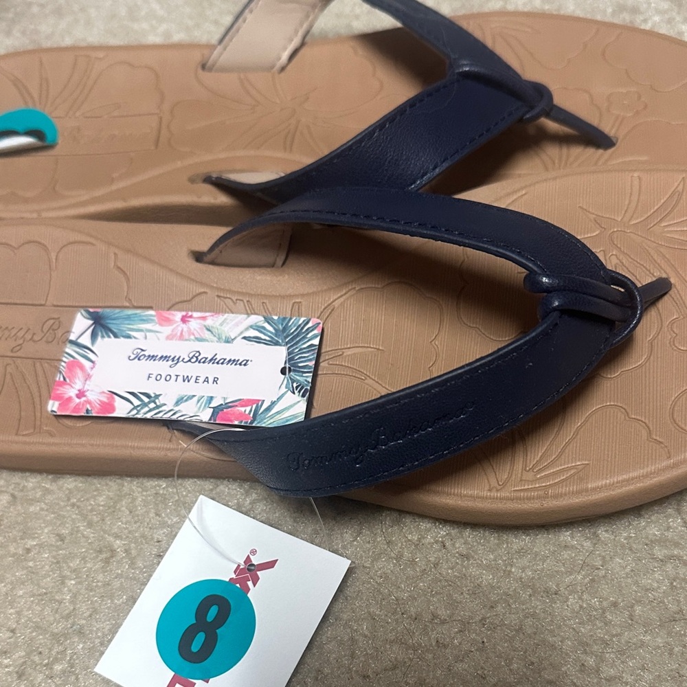 Tommy Bahama Navy and Tan Sandals - Picture 2 of 4